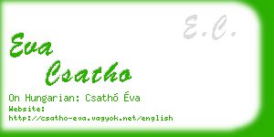 eva csatho business card