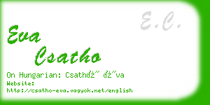 eva csatho business card